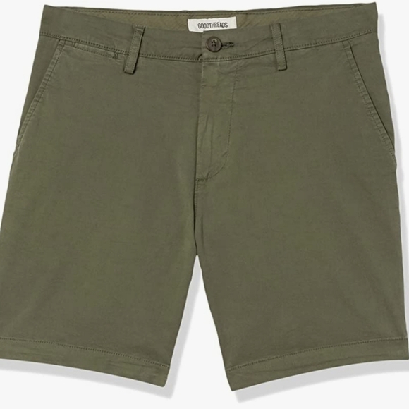 Goodthreads Flat Front Chicos Stretch 7" inseam Dark Green Mens 30 - Picture 4 of 7